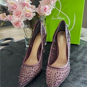 Sam Edelman Purple Stiletto Heels with Embellishments